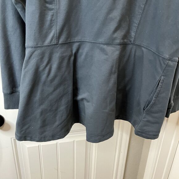 D &Co Denim & Company Jacket Womens M Gray Stretch Knit Zip Long Sleeve - Picture 7 of 11